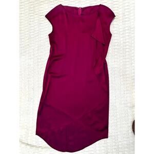 St John Liquid Satin Cap Sleeve Cocktail Dress Boysenberry 10